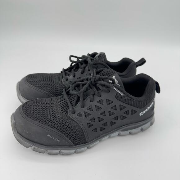 Reebok Work Sublite Cushion Alloy‎ Toe Safety Shoe Black Slip Resistant M 6 W 8 - Picture 3 of 9